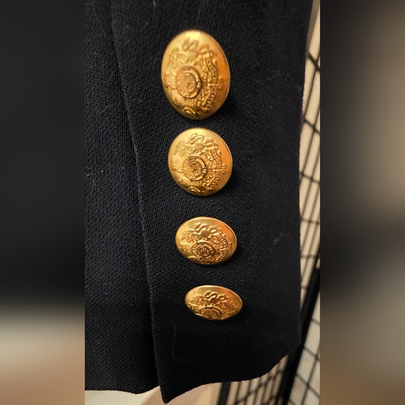 Ralph Lauren Women's Navy and Gold Stately Luxe Blazer ~ Size 8 Petite - Picture 6 of 16